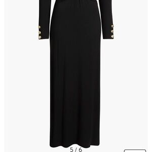 Lilly Pulitzer Black Long Sleeve Midi Dress with Gold Buttons